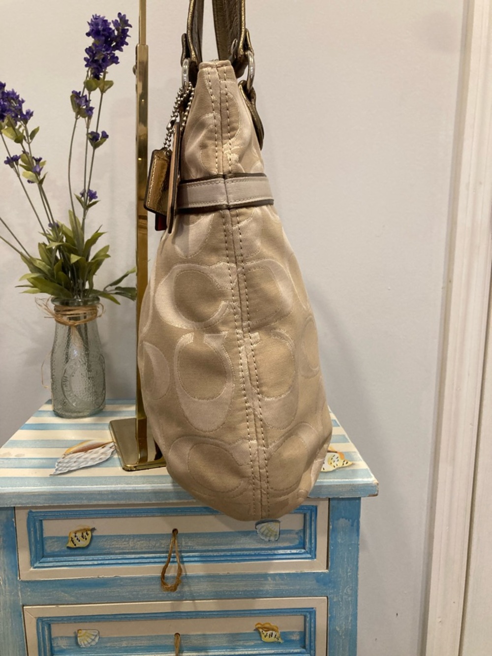 Coach Poppy Signature Metallic Glam Tote - Picture 8 of 12
